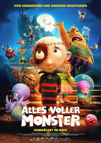 Kinoplakat für Kinder mit animierte Monsterfiguren und der Aufschrift: Alles voller Monster