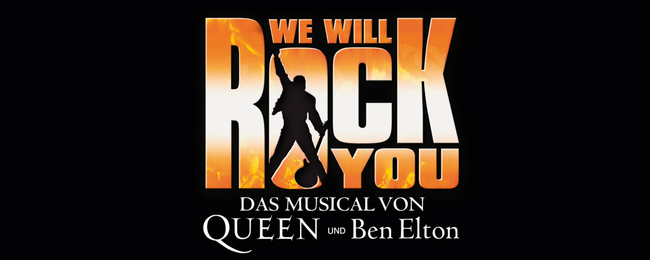 Schriftzug WE WILL ROCK YOU - offizielles Musical Logo