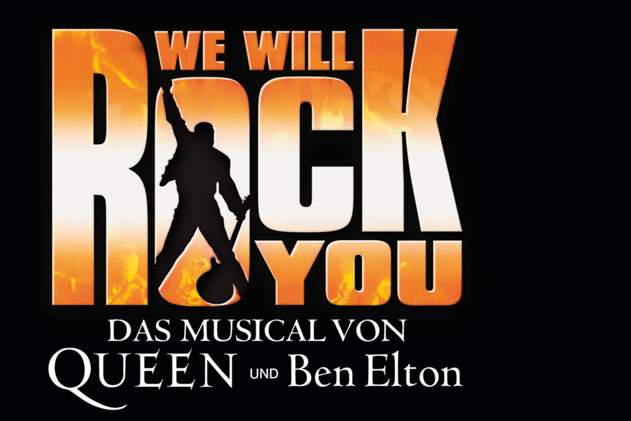 Schriftzug WE WILL ROCK YOU - offizielles Musical Logo