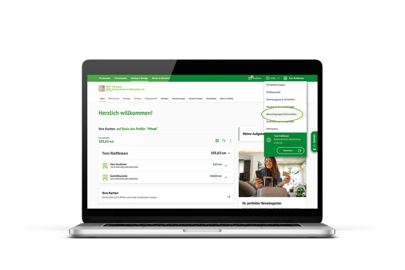 Online Banking Ansicht