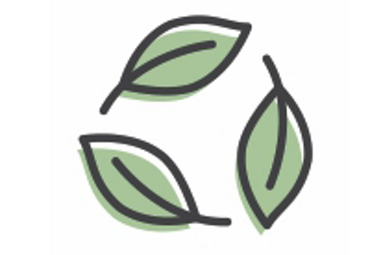 Zeichnung drei grüner Blätter die in einem Kreis angeordnet sind