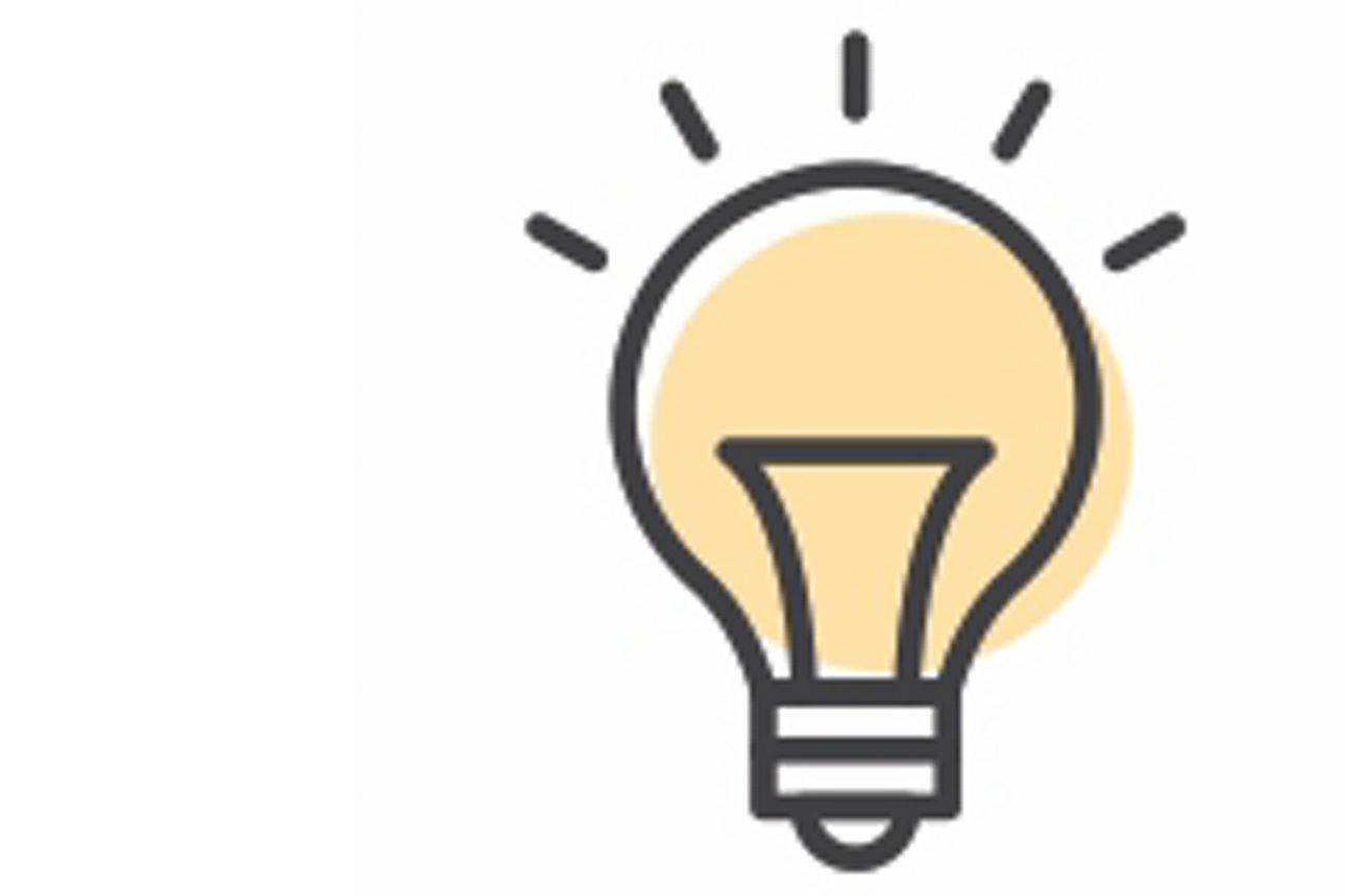 Zeichnung einer gelben Glühbirne