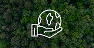 Symbol einer offenen Hand, welche die Weltkugel hält