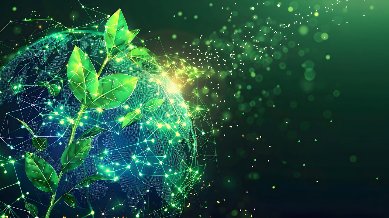 Digitale grüne Weltkugel 