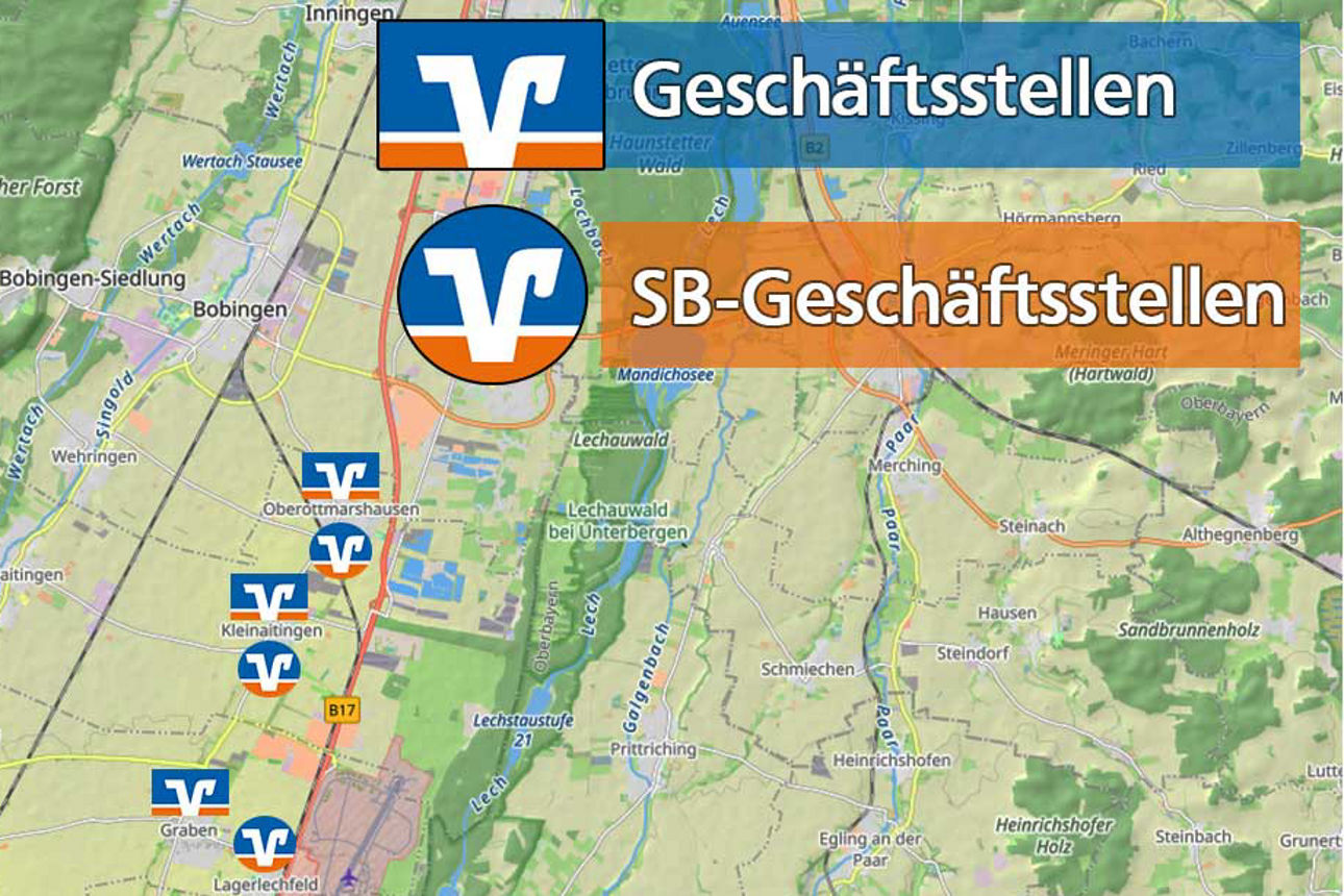 Karte unserer Geschäftsstellen