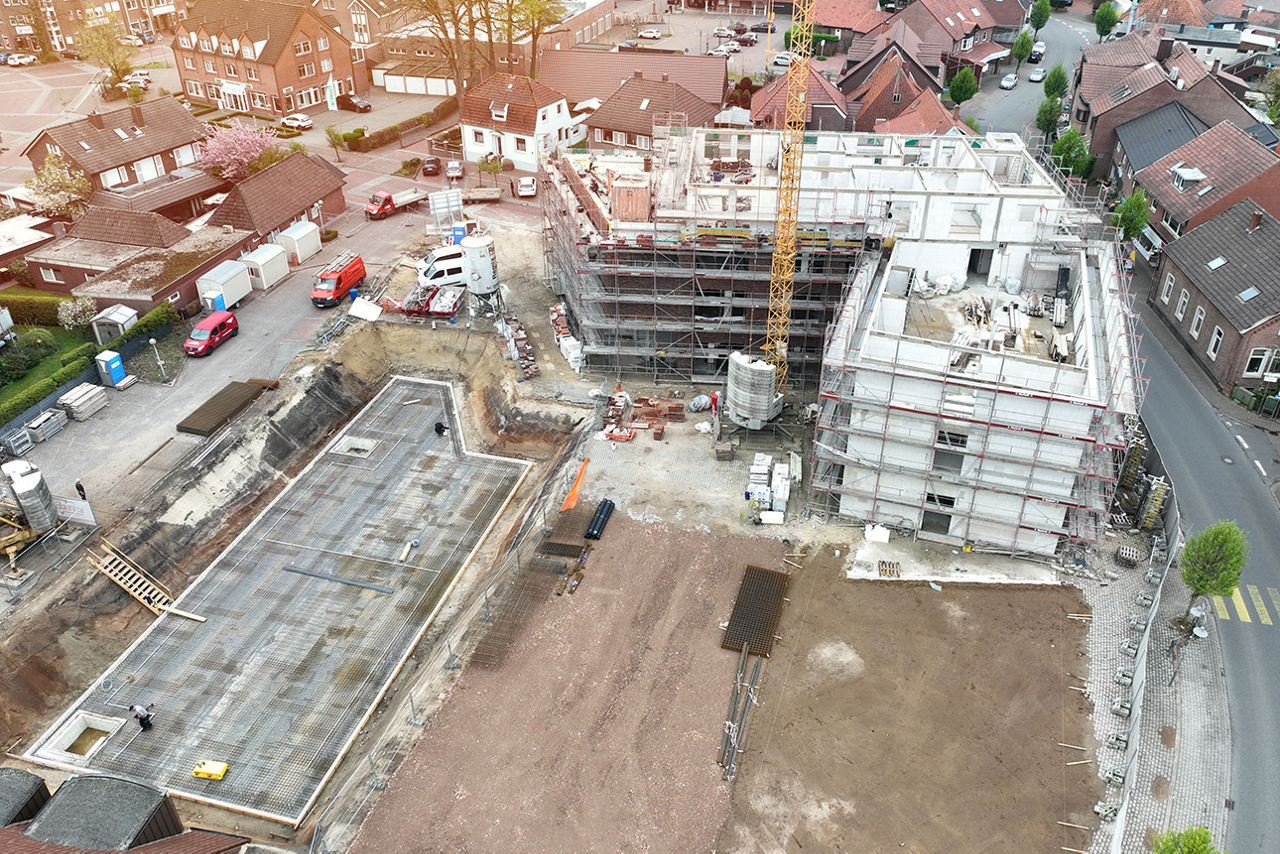Drohenenbild der Baustelle