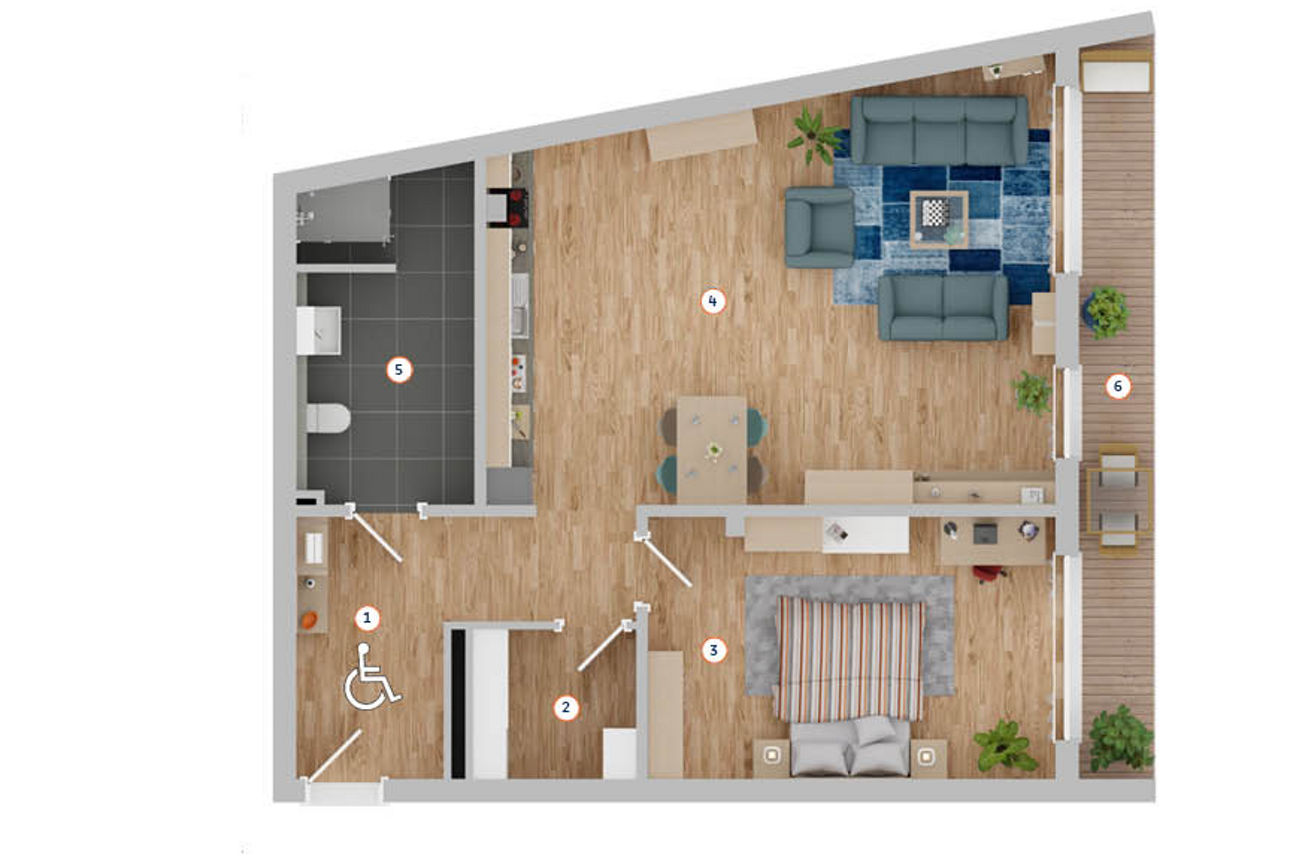 Grundrieß einer Etagenwohnung