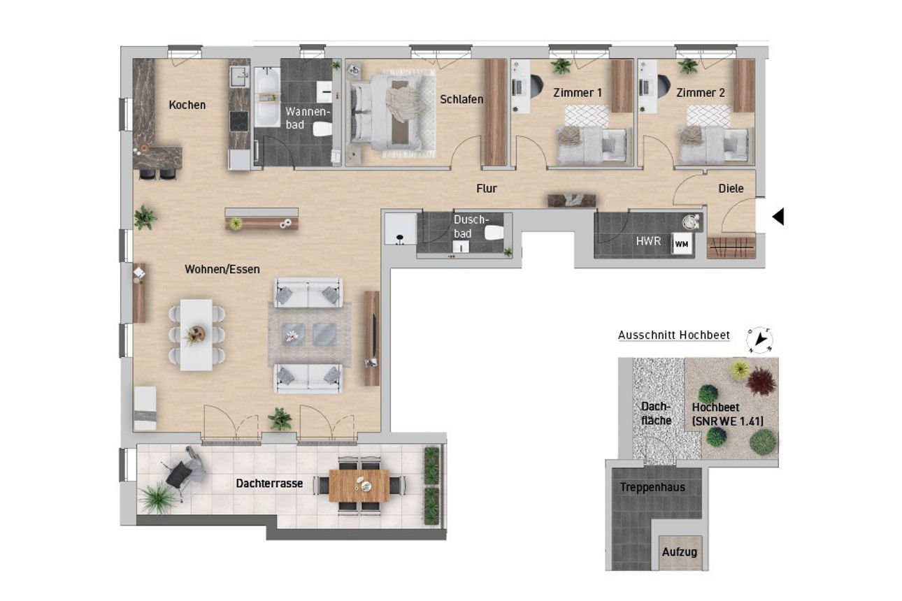 Grundrieß einer Etagenwohnung