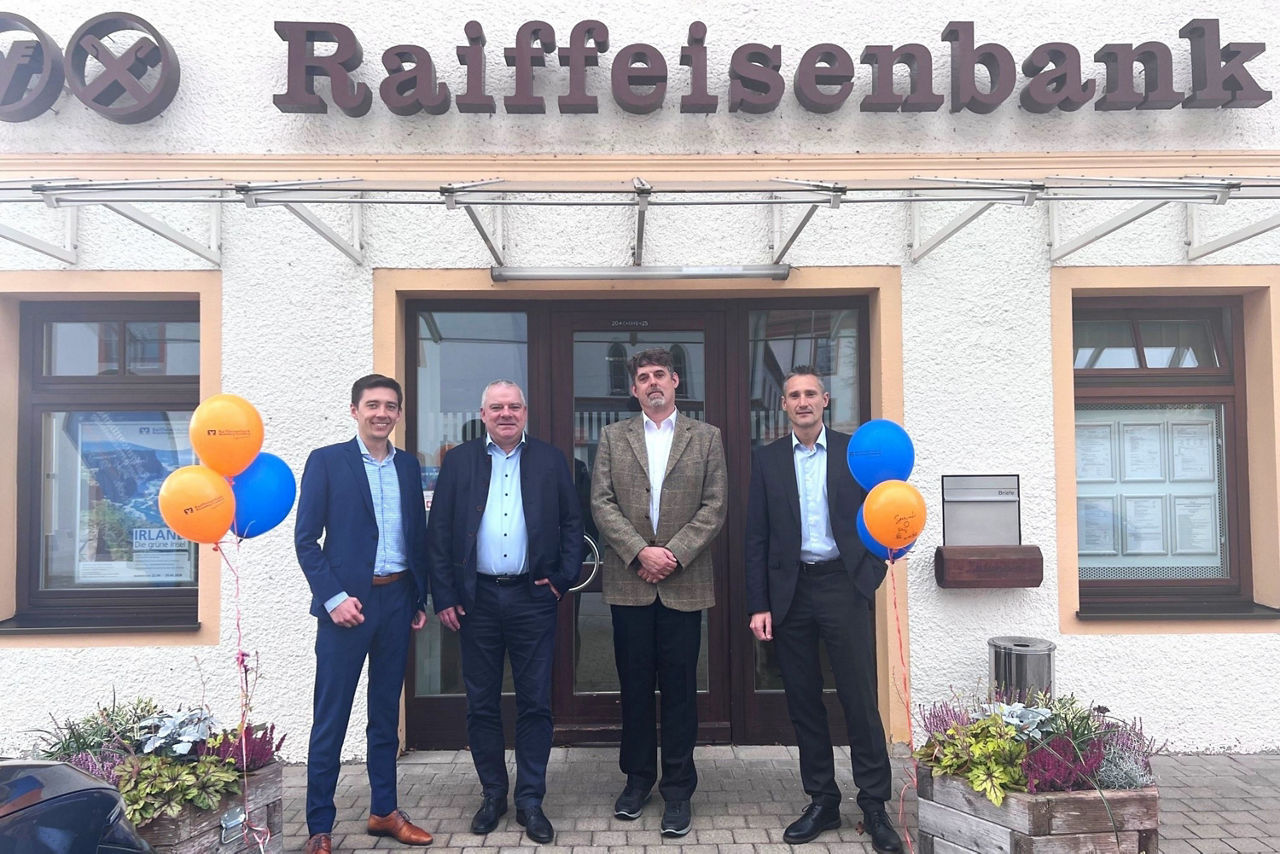 v.l. Florian Fent (Vorstand), Christian Glasauer (Vorstandsvorsitzender), Marcus Resch, Max Volkmann (Vorstand)