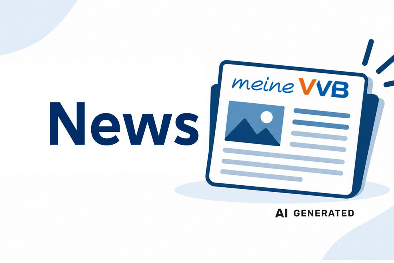 Zeitung mit Logo meine VVB und dem Schriftzug News daneben - AI generated