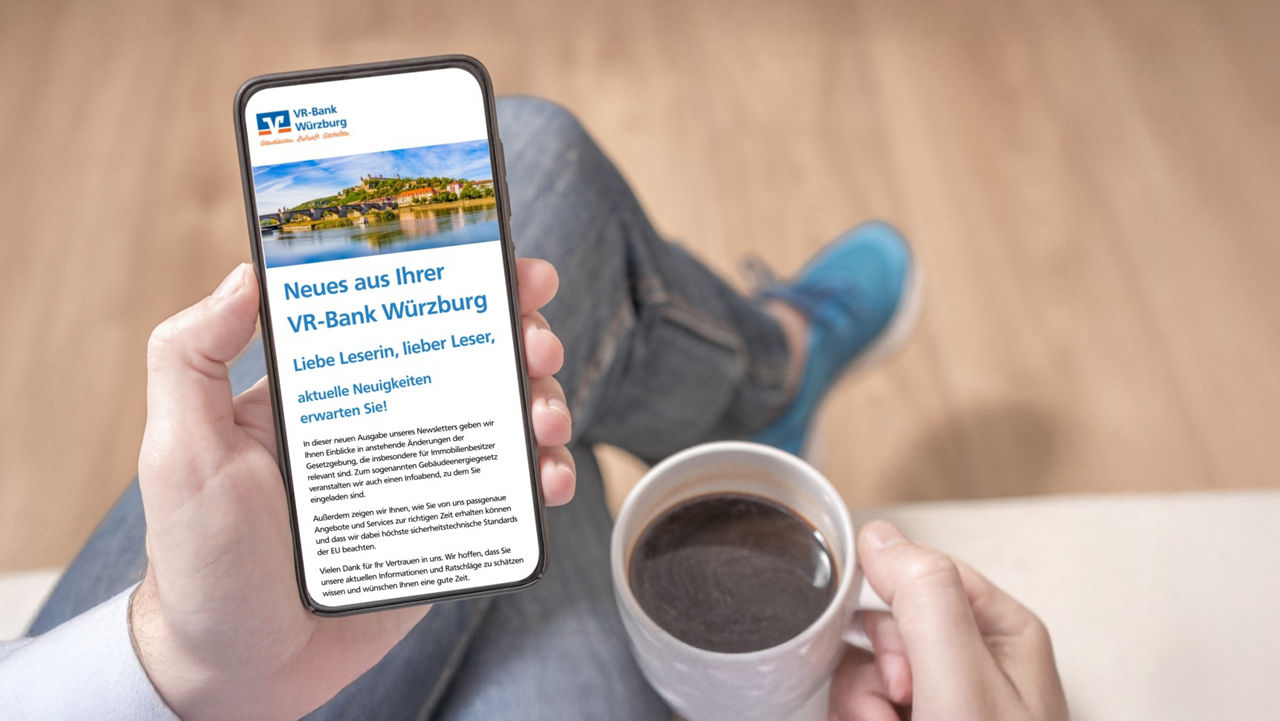 Smartphone mit Newsletter
