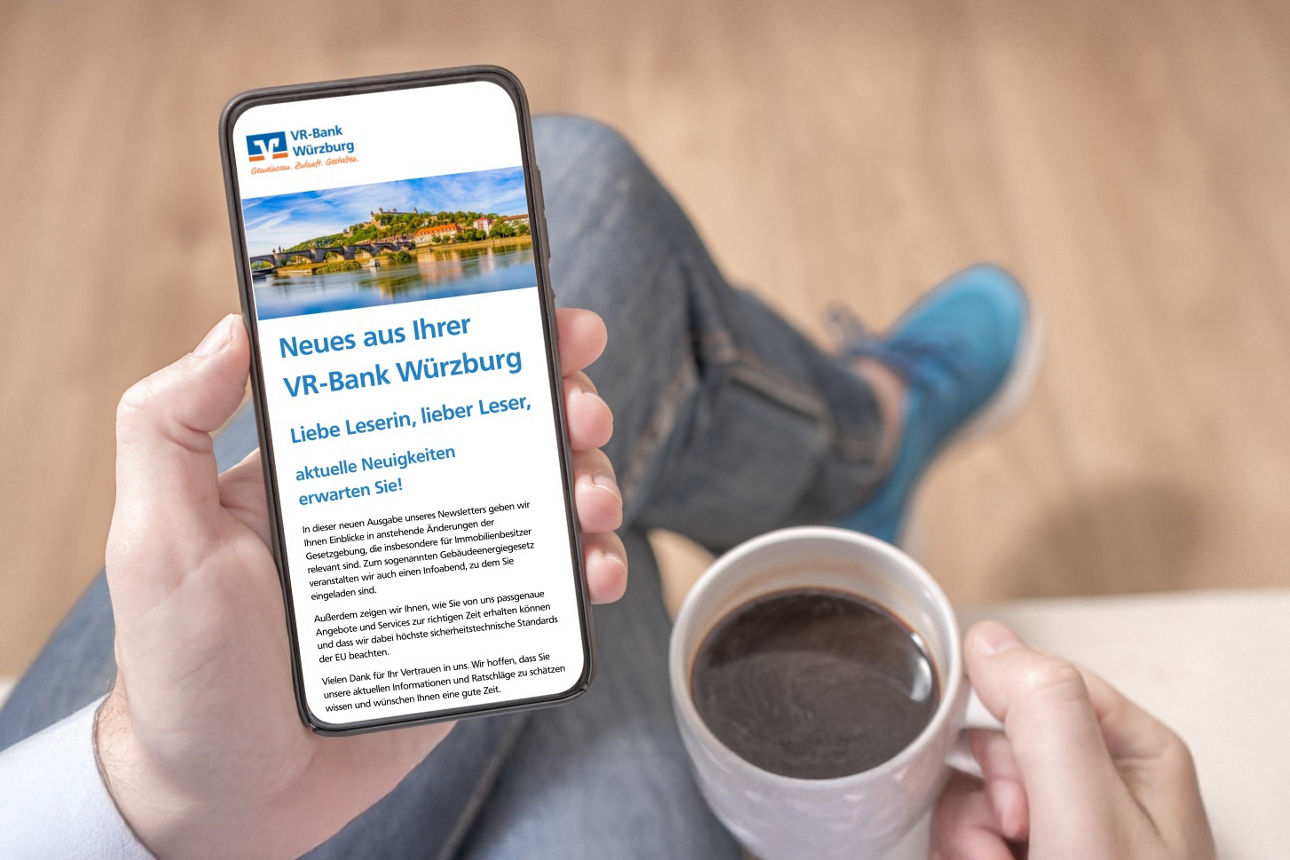 Smartphone mit Newsletter