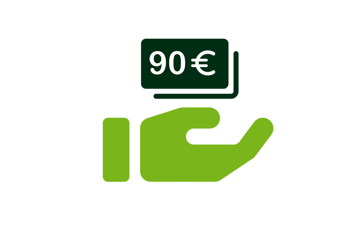 Icon 90€ auf der Hand
