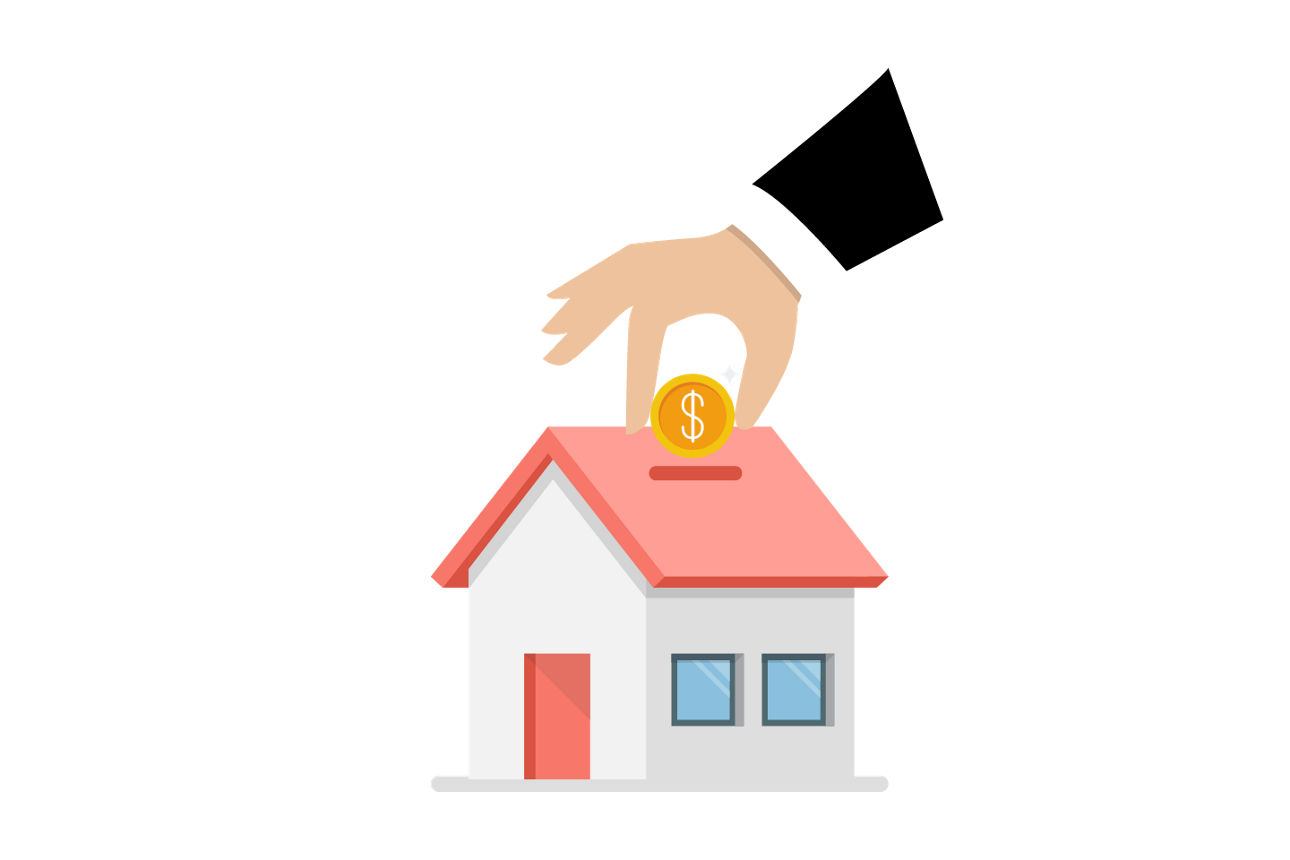 Grafik Haus mit Geldmünze