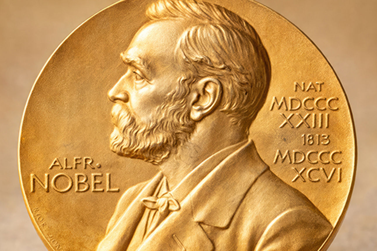 Alfred Nobel auf Goldmünze - Nobelpreis