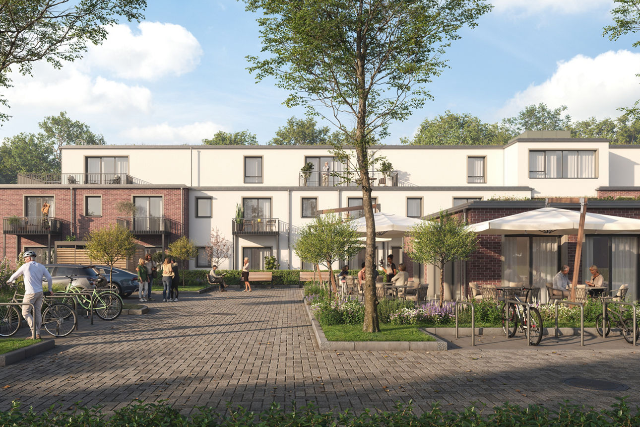 Bild der Pflegeimmobilie OHZ, Frontansicht weißes zweistöckiges Gebäude mit Vorgarten