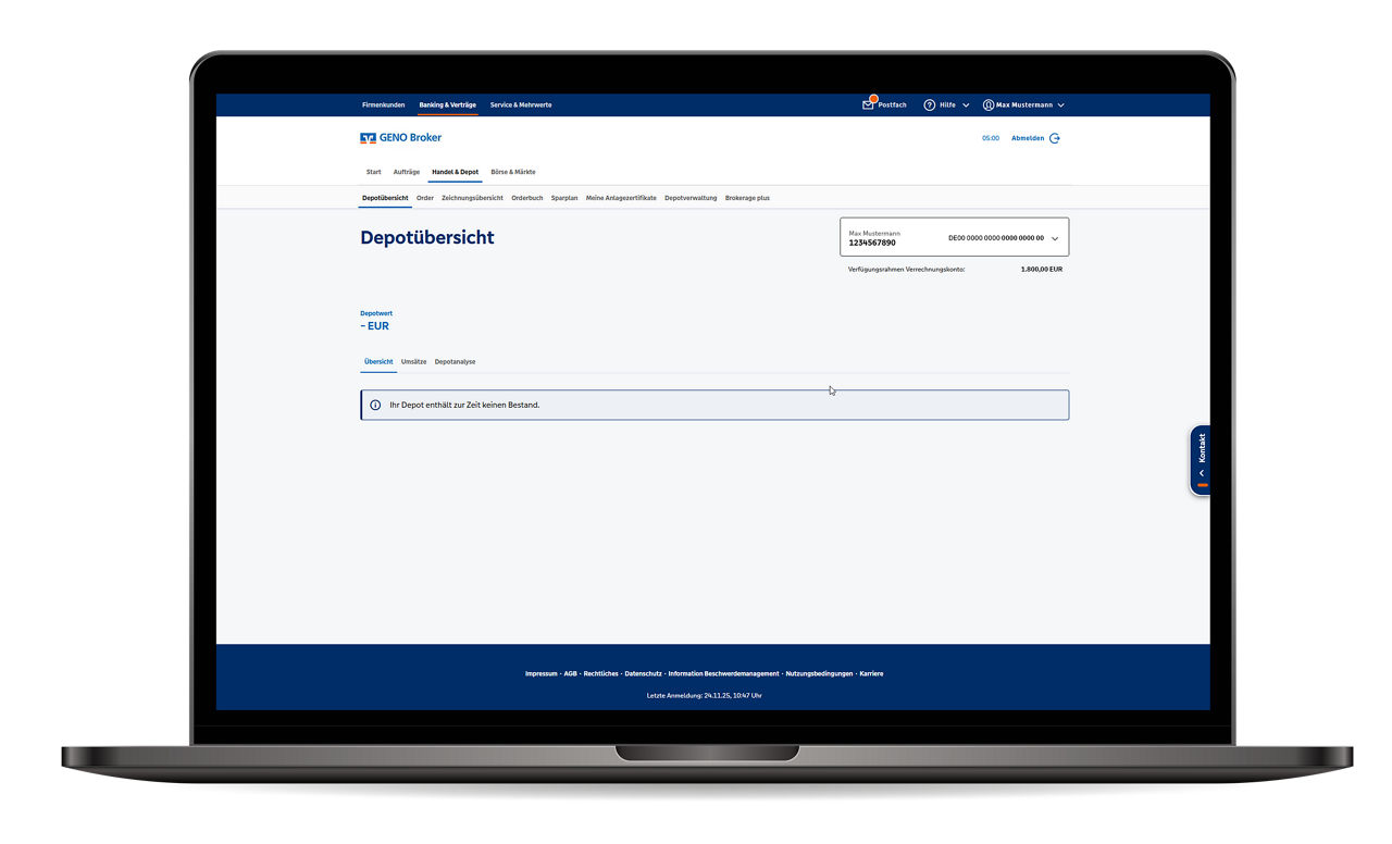 Screenshot von Passwort vergeben
