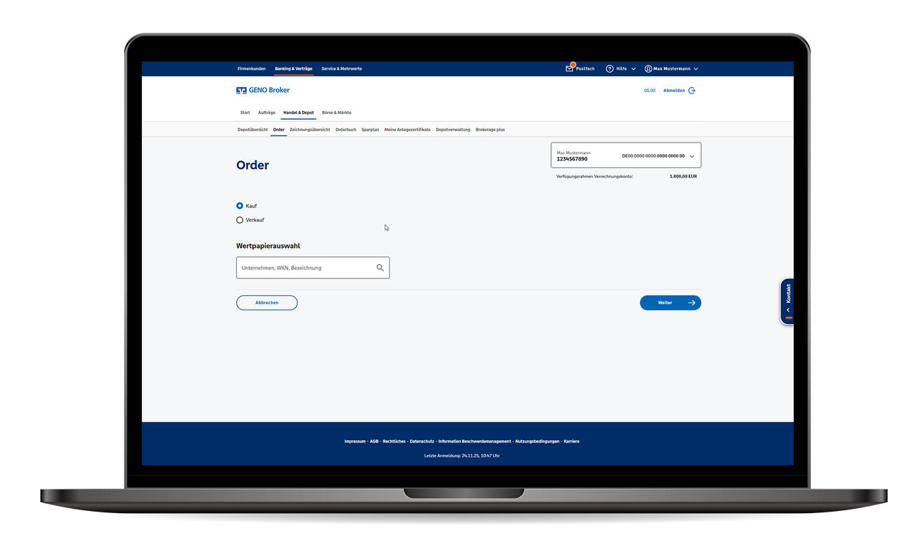Screenshot von Biometrie genehmigen 