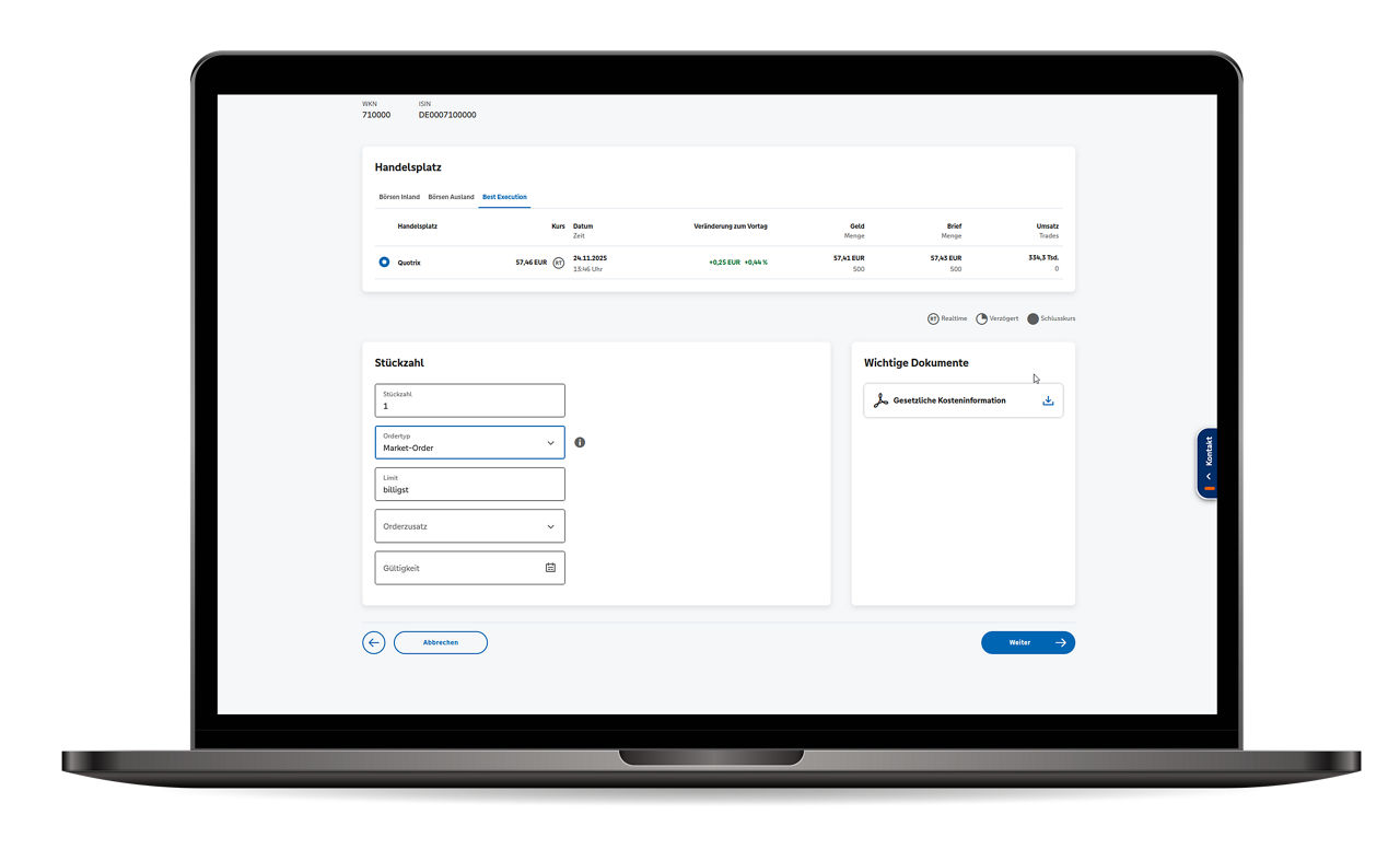 Screenshot von Depots werden hinzugefügt