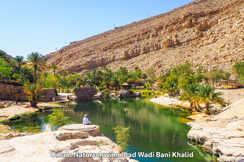 Oman: Naturschwimmbad Wadi Bani Khalid