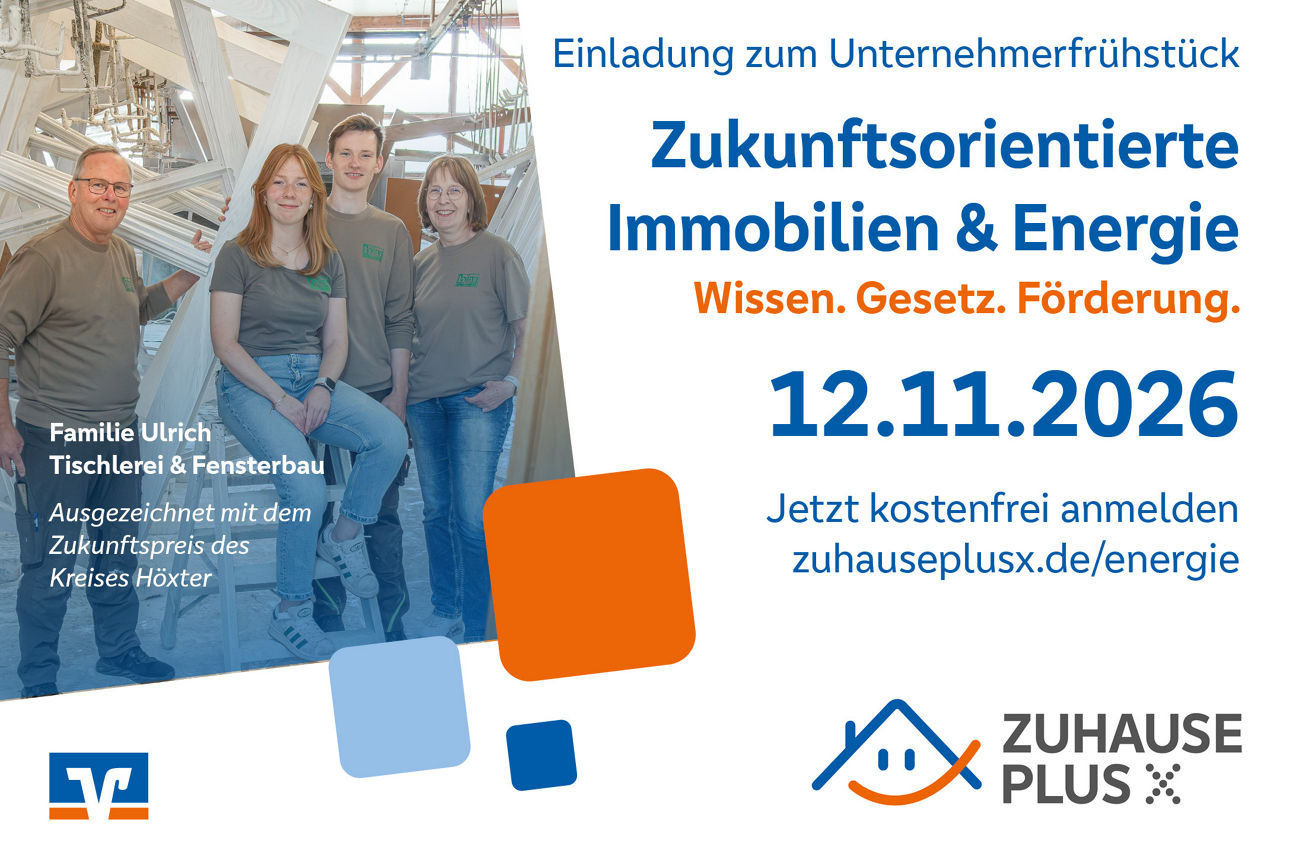 Text: Unternehmerfrühstück - Zukunftsorientierte Immobilie&Energie am 12.11.2026