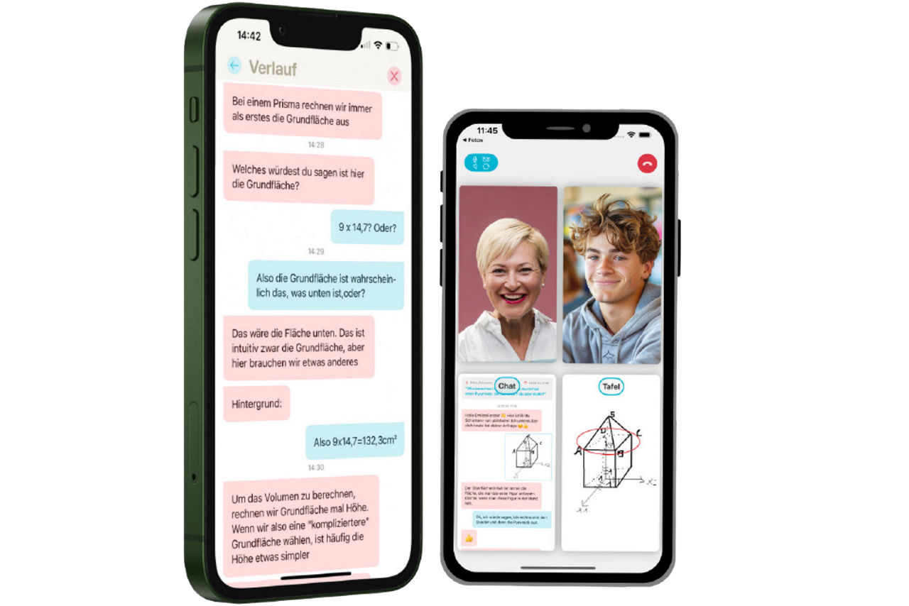 Handy mit Online-Nachhilfe Ubimaster