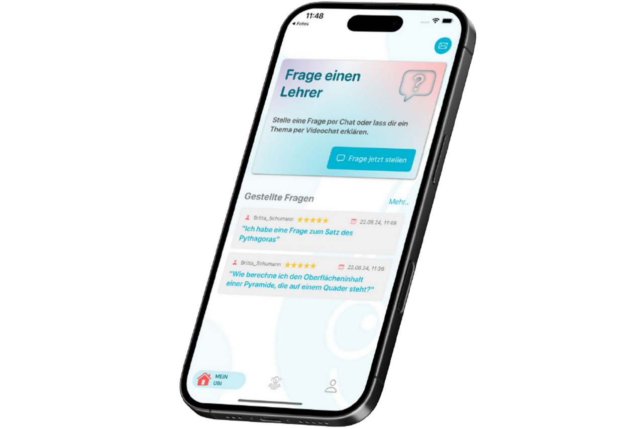 Ansicht der ubiMaster-App auf einem Smartphone