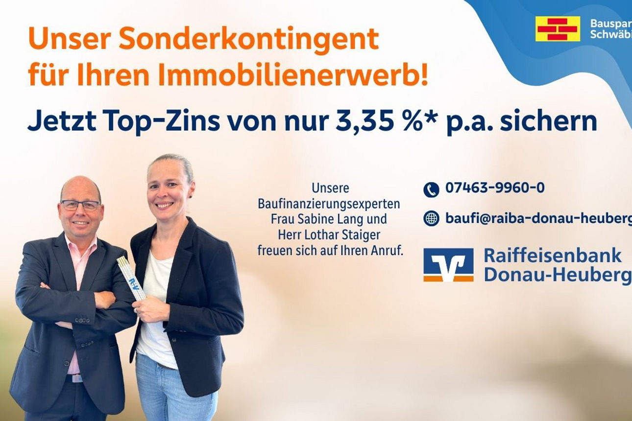 Sonderkontingent für Immobilienerwerb 3,35 % p.a. 
