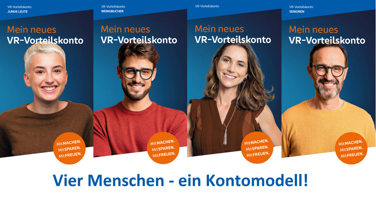 VR-Vorteilskonto - vier Flyer