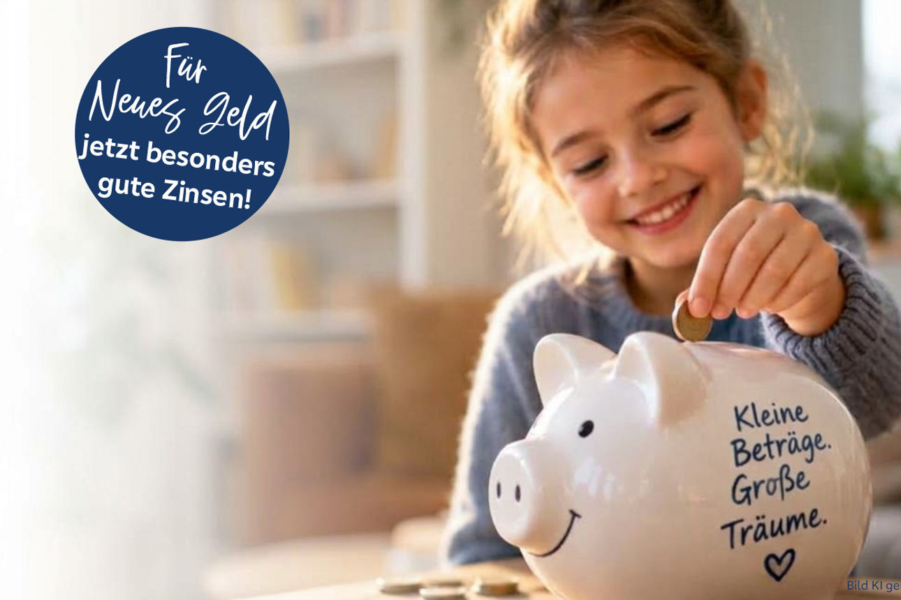 Opener Sparwoche Kind mit Sparschwein