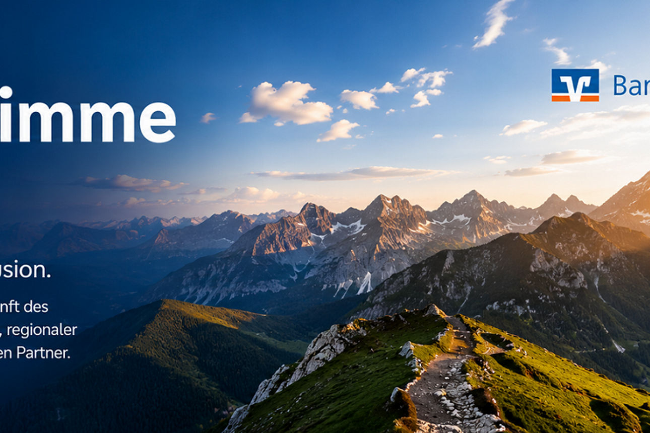 Ihre Stimme zählt - Ja zur Fusion Blick auf Bergpanorama