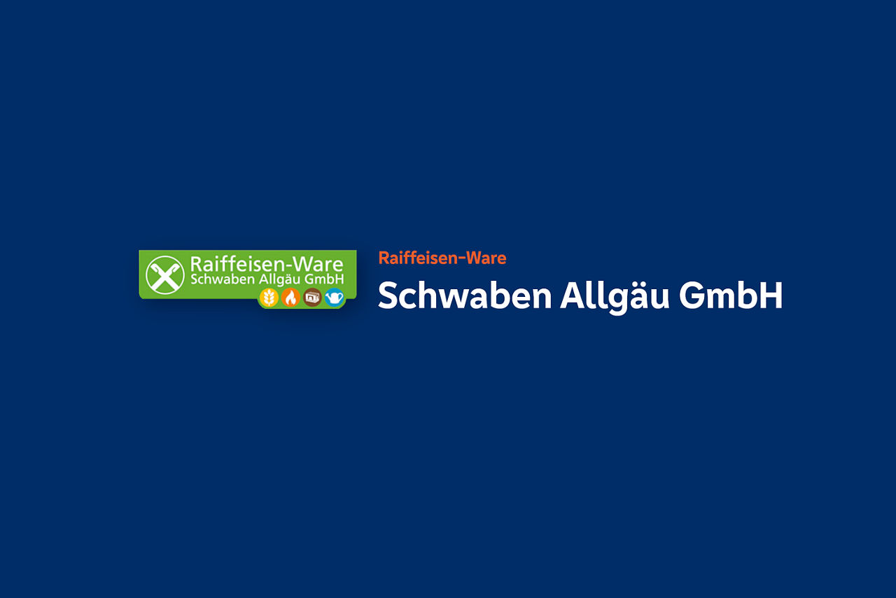 Schriftzug Raiffeisen-Ware Schwaben Allgäu GmbH
