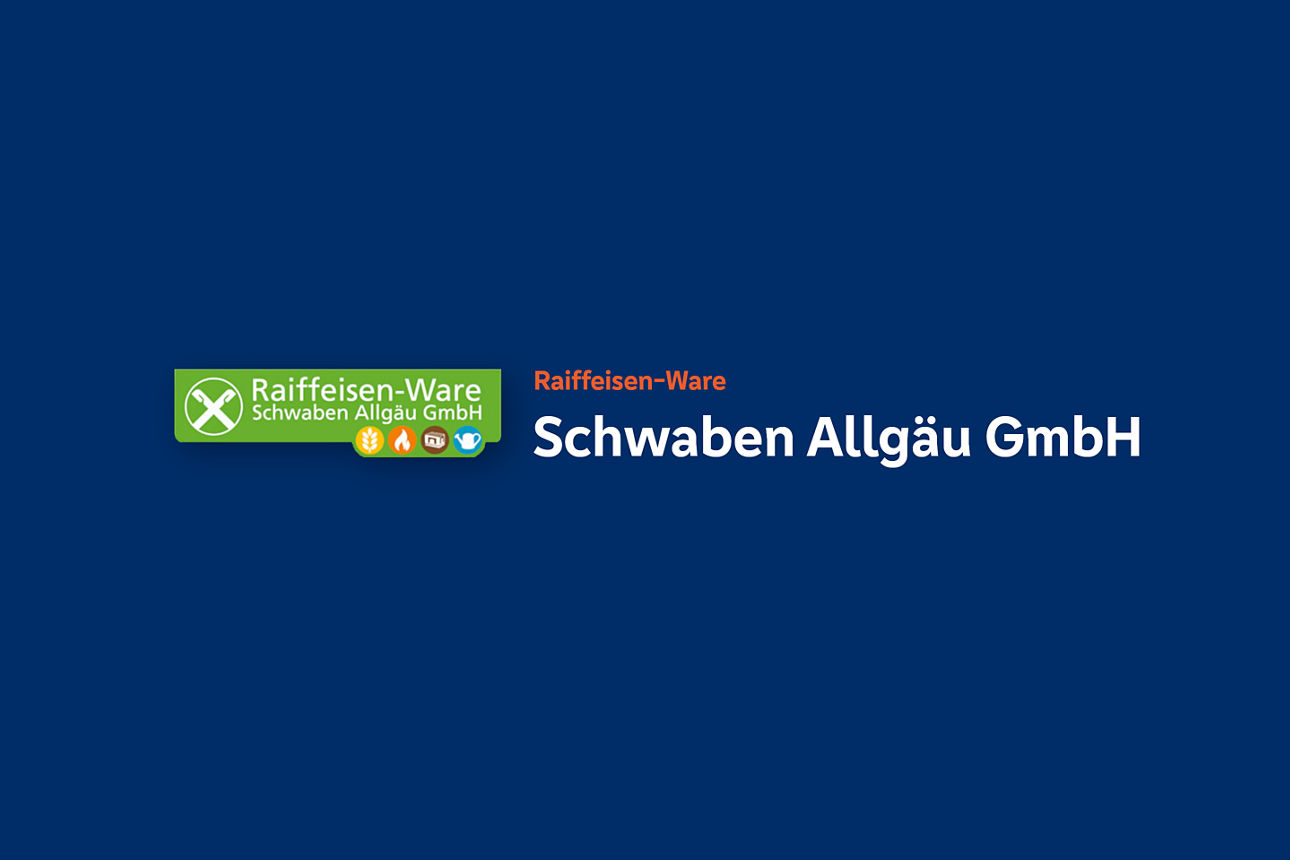 Schriftzug Raiffeisen-Ware Schwaben Allgäu GmbH
