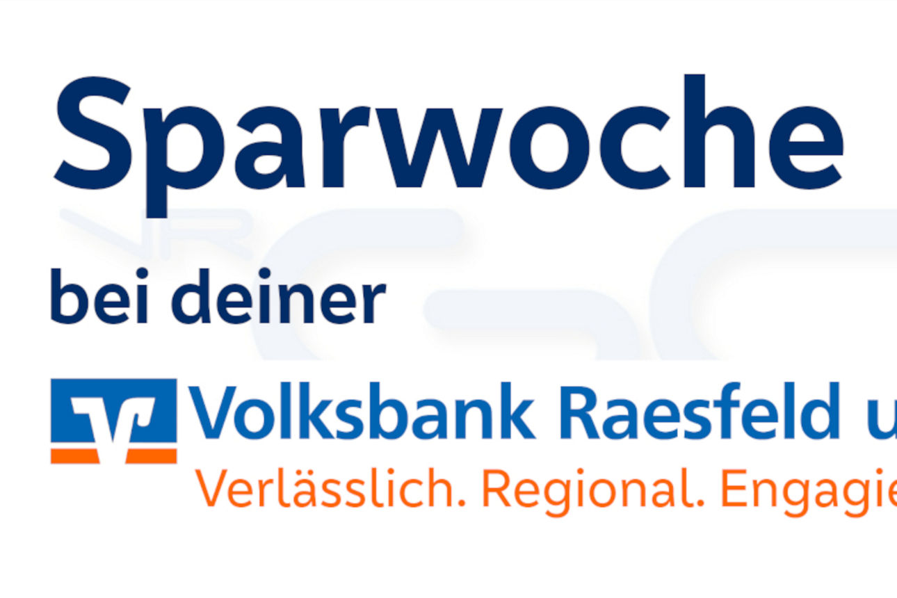 Logo der Volksbank Raesfeld mit dem Slogan "regionalengagiert" in einem modernen Design. 