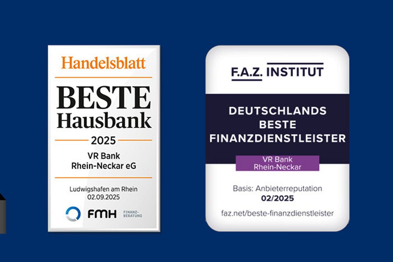 Vier Auszeichnungen der VR Bank Rhein-Neckar