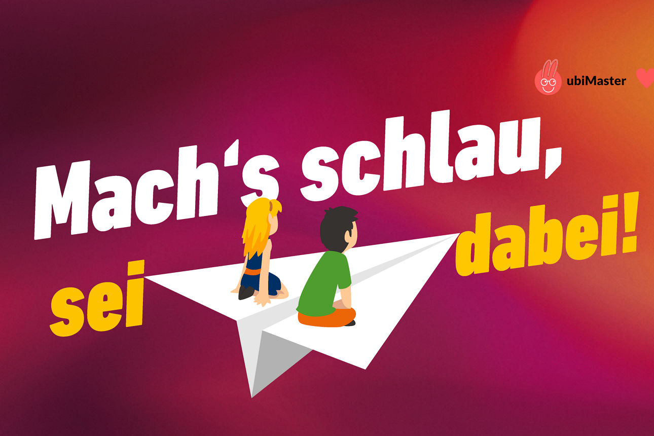Eine Illustration mit zwei Kindern auf einem Papierflieger