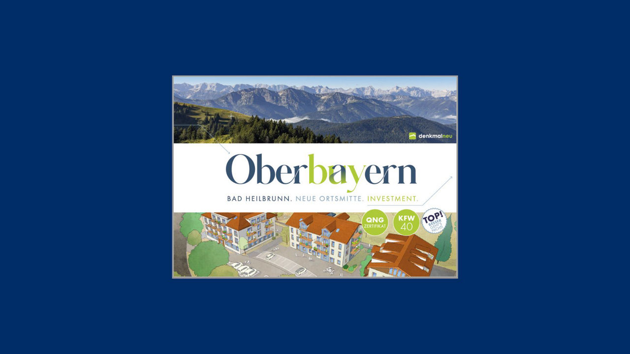 Kampagnenbild des Immobilienangebotes "Ortsmitte Bad Heilbrunn" der Raiffeisenbank im Oberland eG