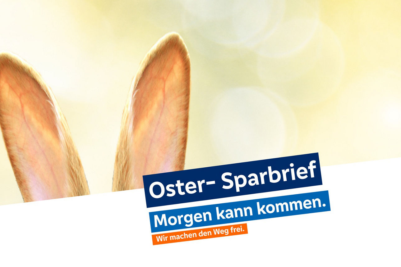 Oster-Sparbrief - Hasenohren mit Konditonsangabe: 2,00 % p.a. für 12 Monate