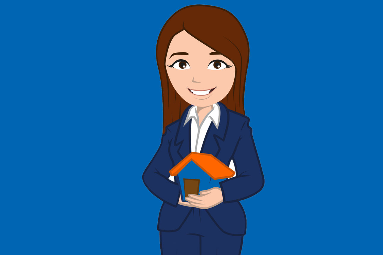 Avatar der Wohntraum-Plattform hält ein Haus in der Hand.