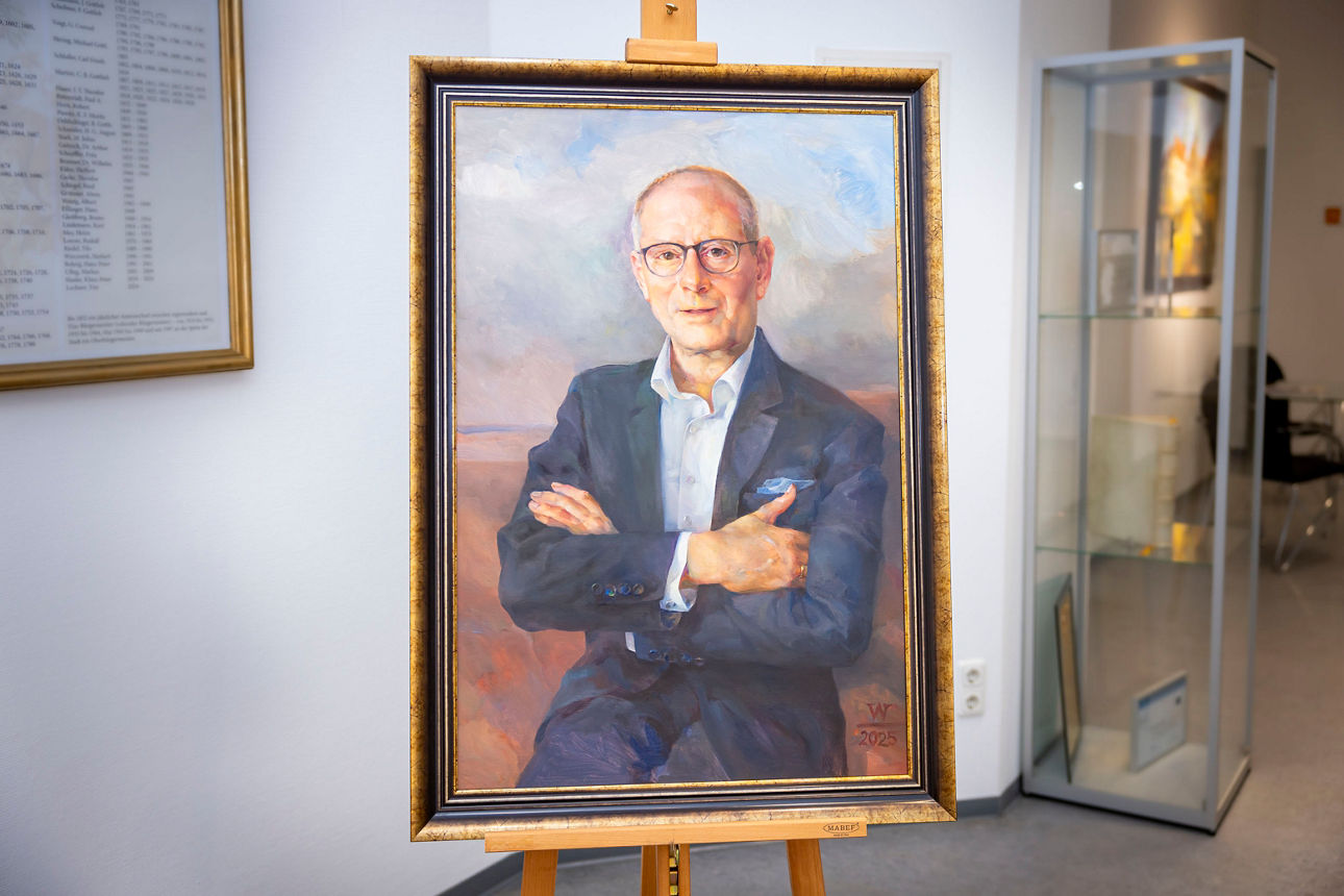 Markus Ulbig, Oberbürgermeister Stadt Pirna 2001-2009, in Öl