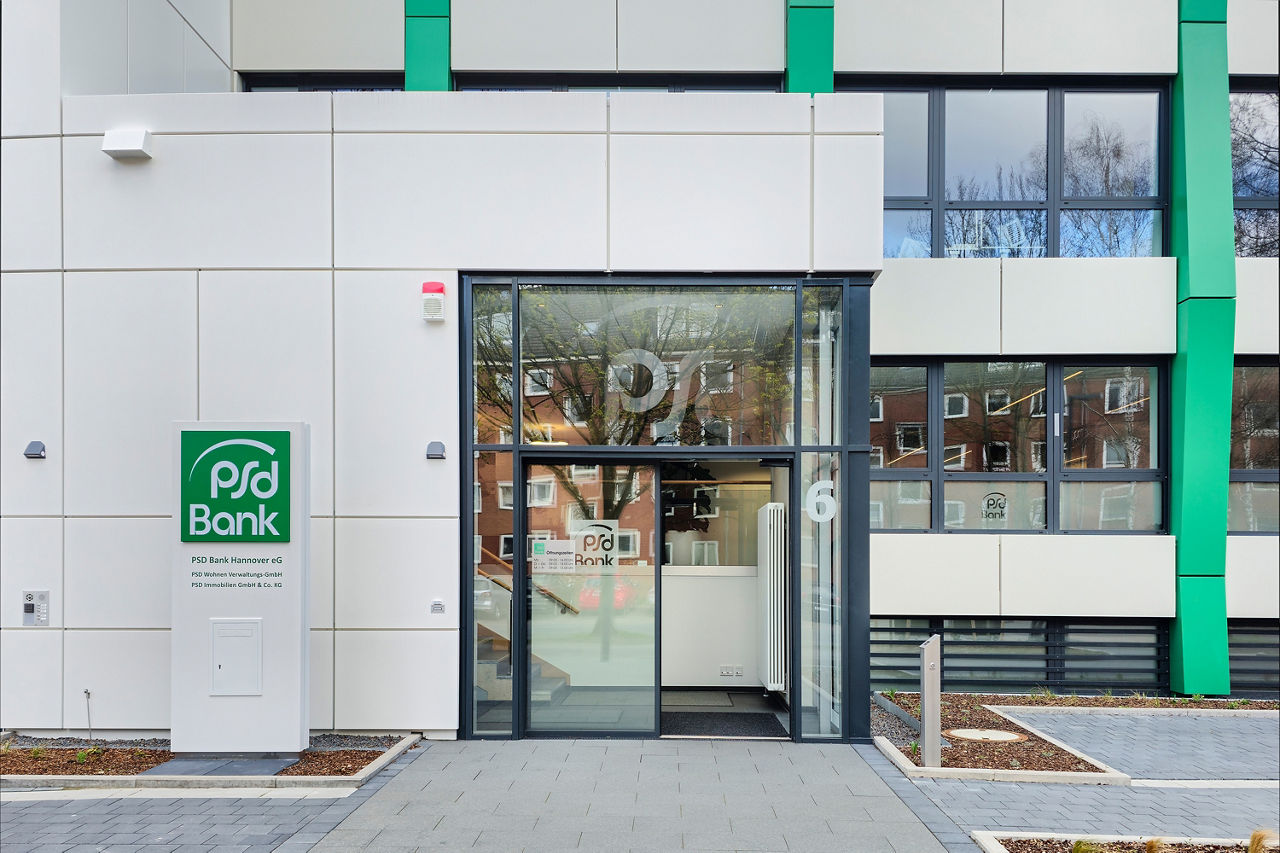 PSD Bank Hannover eG Eingang außen frontal