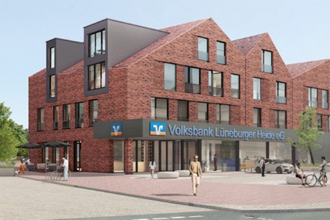 Darstellung der neuen Volksbankfiliale in Soltau Darstellung der neuen Volksbankfiliale in Soltau
