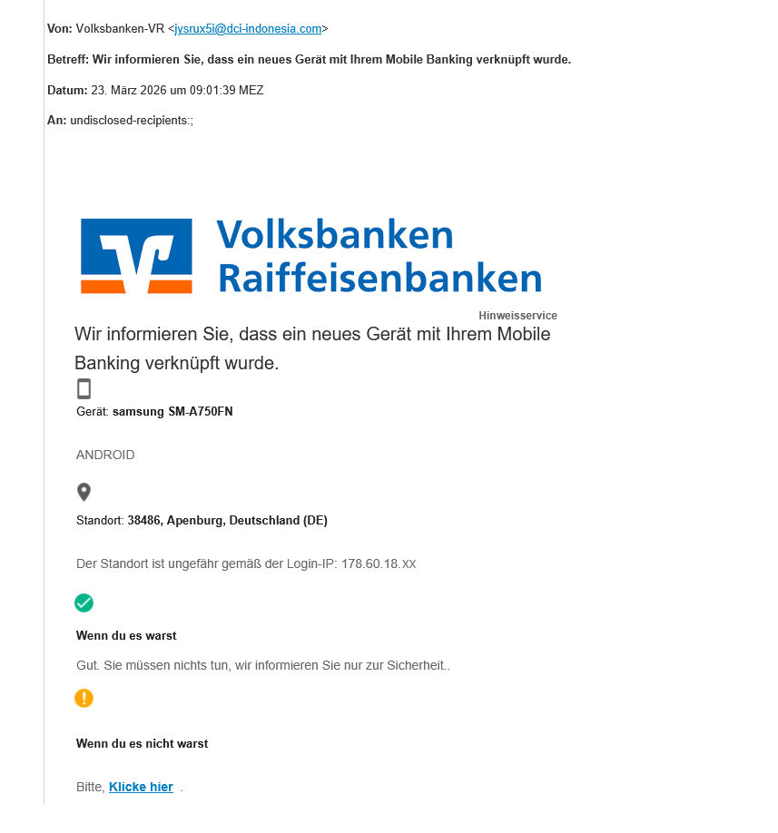 Phishing mit Deviceinformationen