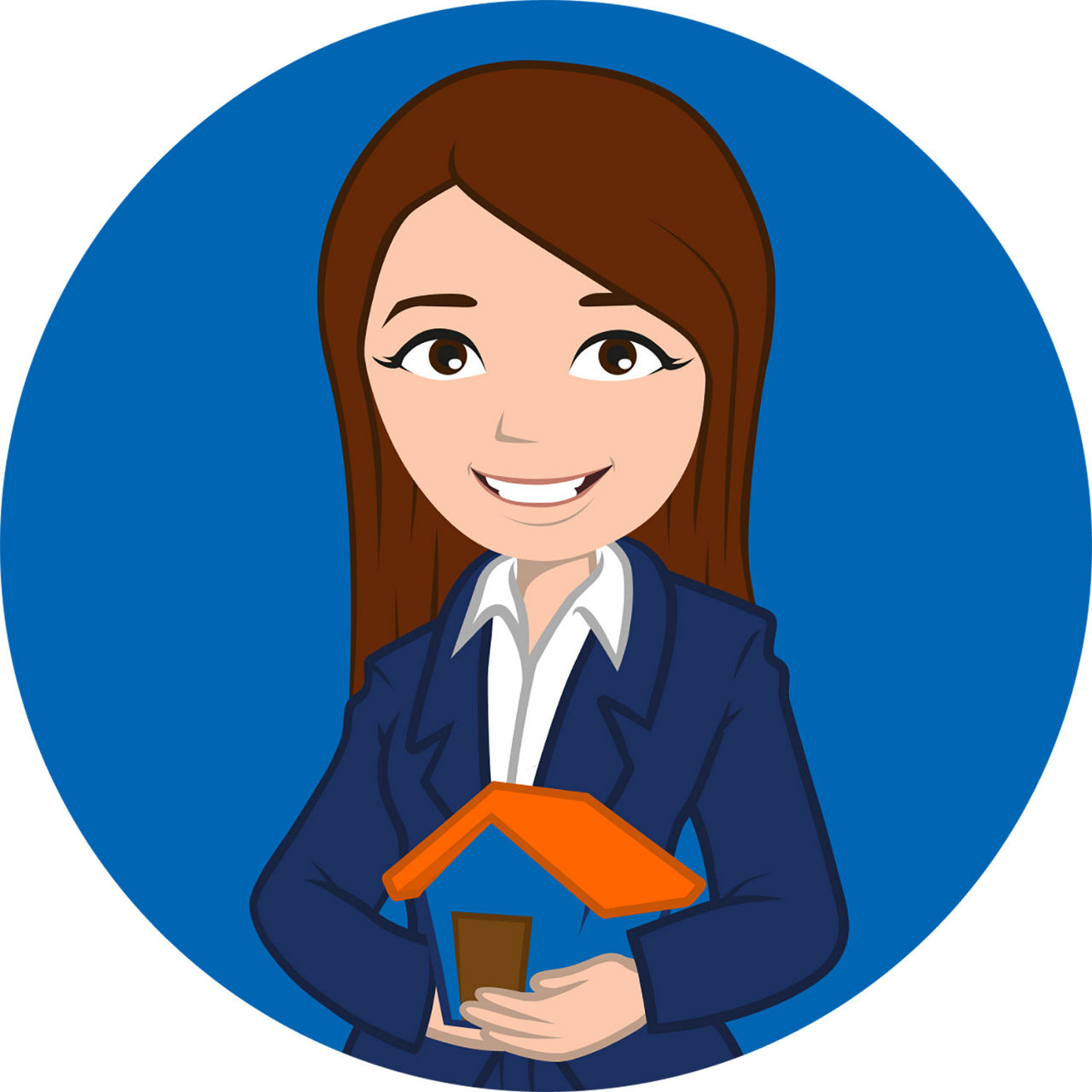Illustration: PIA steht in einem blauen Kreisund hält ein kleines Haus in der Hand