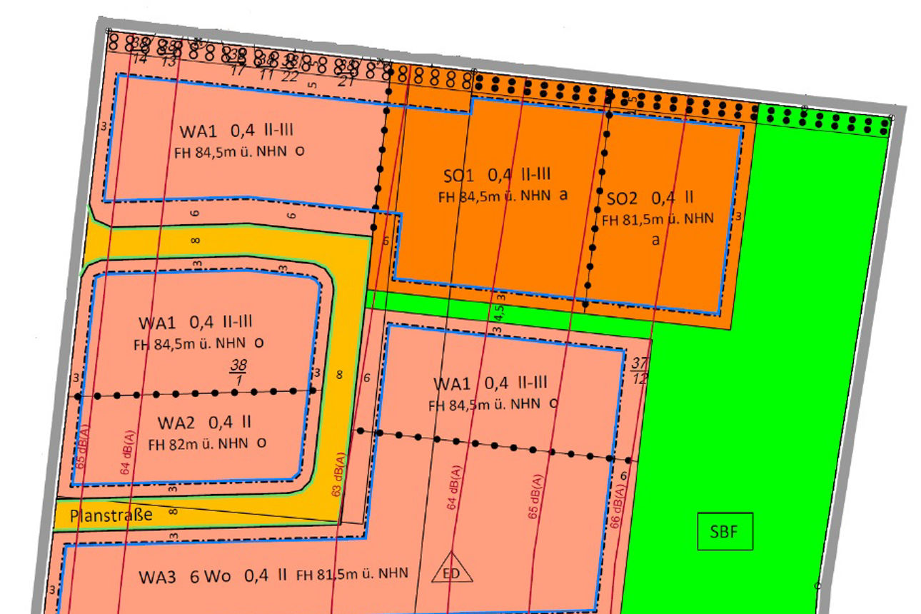 Das topografische Modell des Geländes, auf dem die Häuser stehen werden