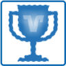 Das Bild zeigt einen blauen Pokal.