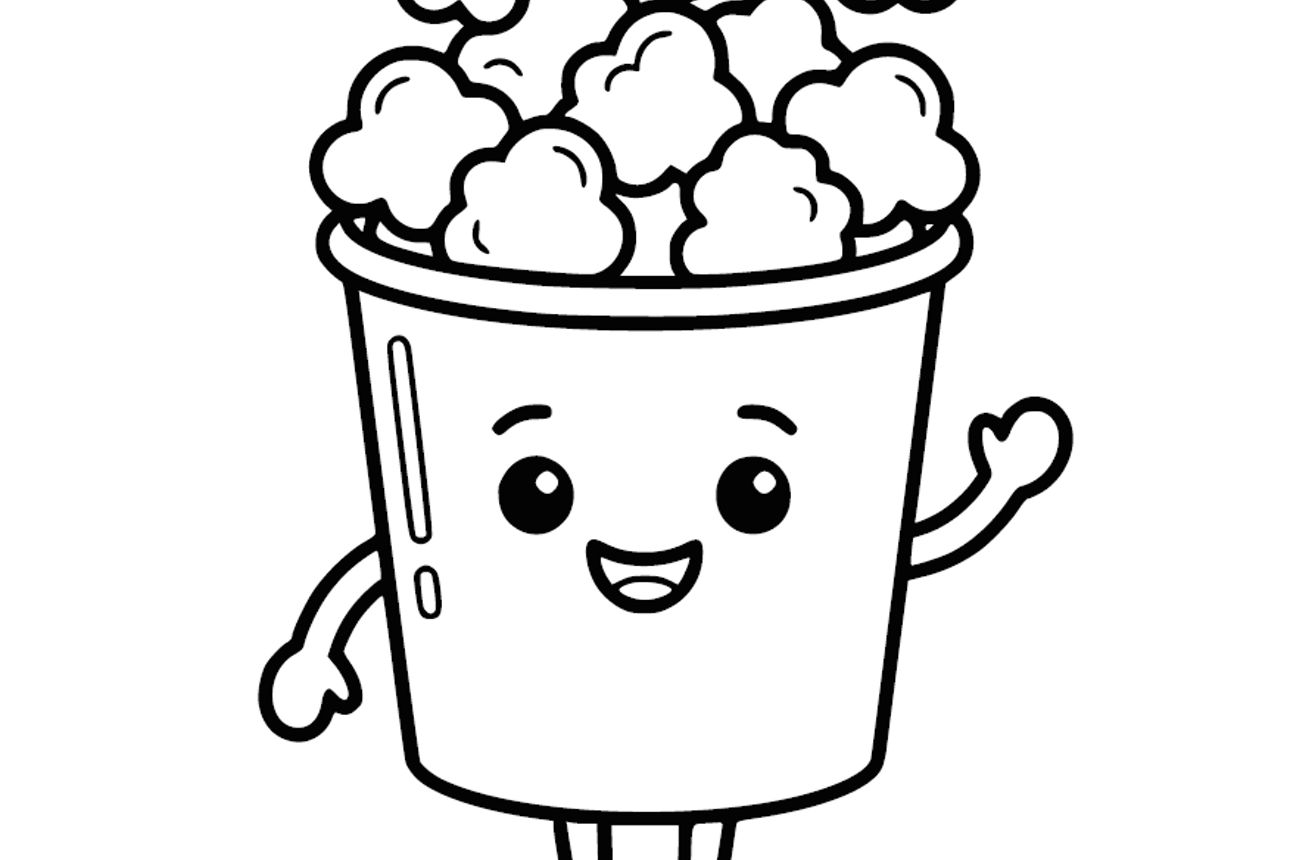 Ausmalbild Popcorn