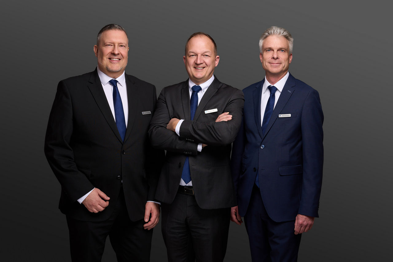 Zu sehen sind Herr Werneburg, Herr Schmidt und Herr Schomburg.