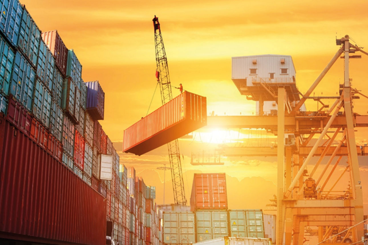 Containerhafen mit Logo asap