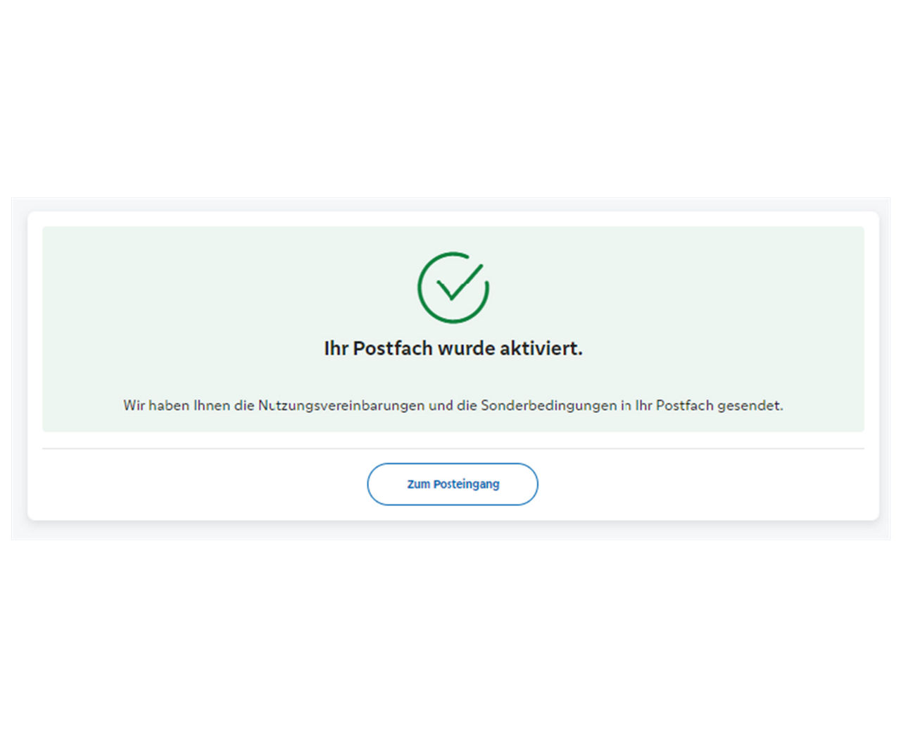 Ihr Postfach wurde aktiviert - Dialog im Online-Banking